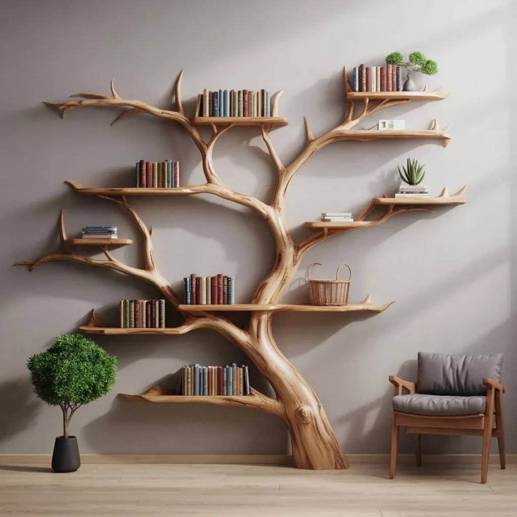 Bookcase Hardwood Canopy Profile Slim Silhouette