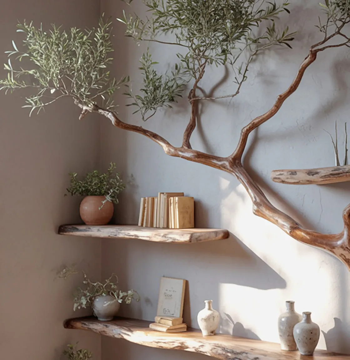 Wall Shelf Hardwood Organic Contour Hidden Mount Pure Look - Image 3