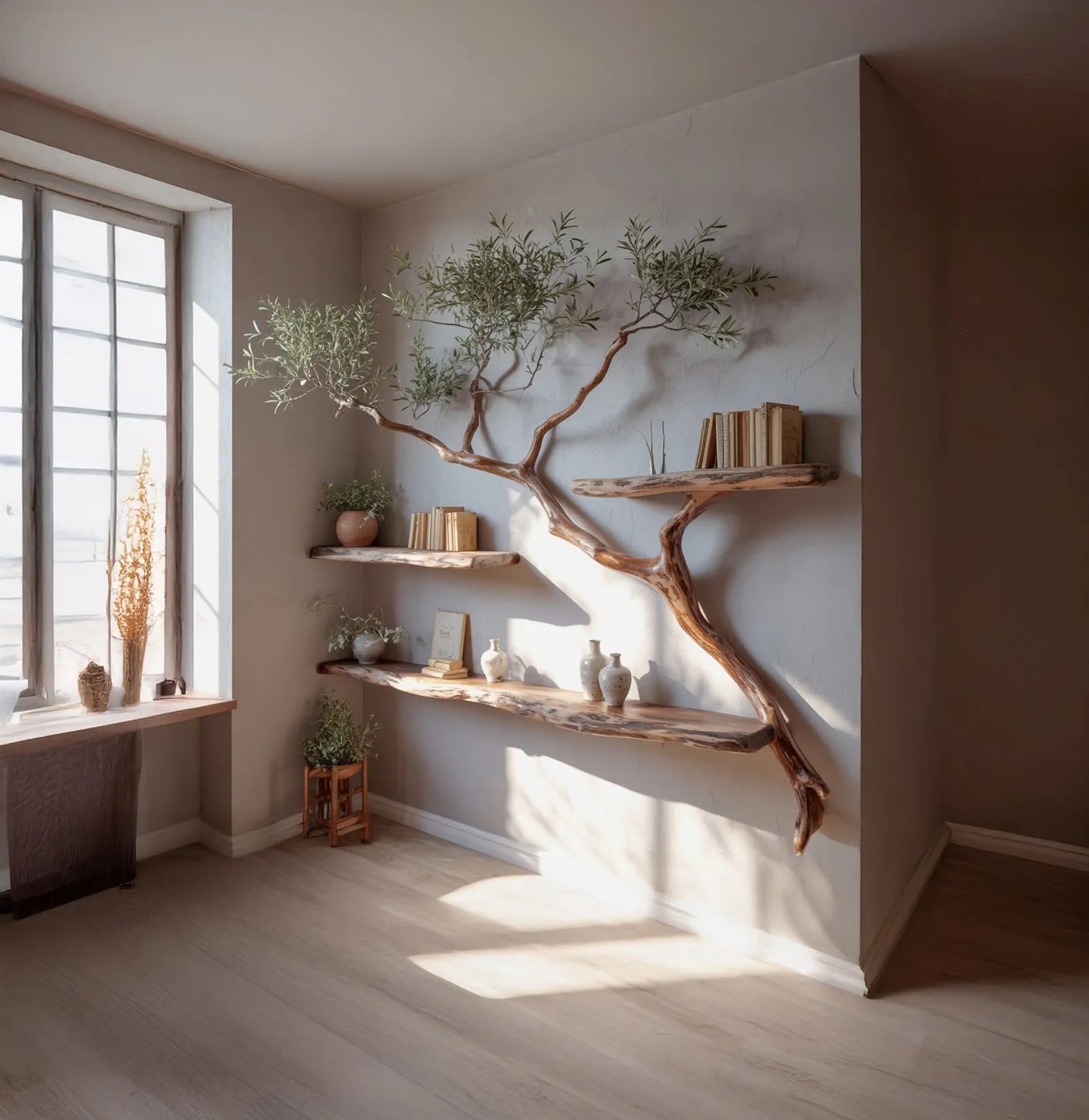 Wall Shelf Hardwood Organic Contour Hidden Mount Pure Look - Image 4