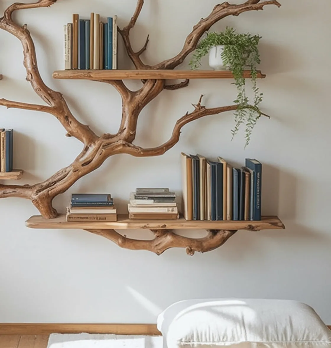 Wall Shelf Hardwood Organic Contour Concealed Mount Interior Styling - Image 4